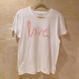 Lucky Brand LOVE Sheer White T Shirt - NWT